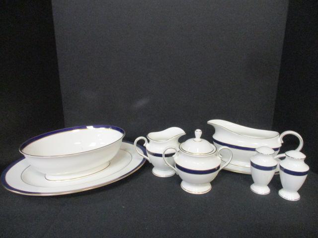 8 Pieces Lenox "Federal Cobalt" China Serving Pieces