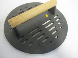 Cast Iron Panini/Sandwich Press with Wood Handle