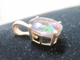 14k Gold Mystic Topaz Pendant