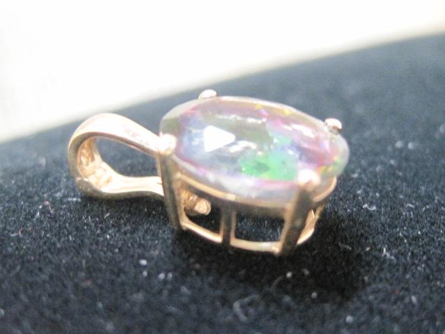 14k Gold Mystic Topaz Pendant