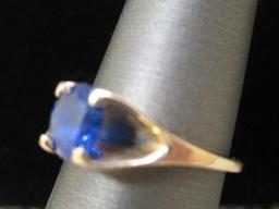 10k Gold Ring with Blue Stone