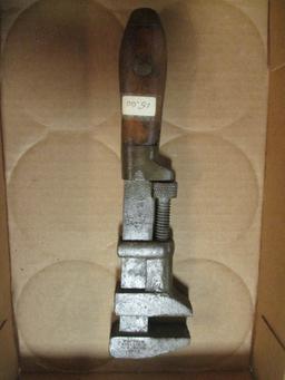 Three Antique Pipe Wrenches and Spring Scale