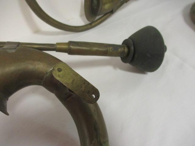 Vintage Copper Hunt Horn and Two Ahooga Horns