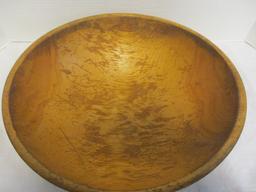 Vintage Rustic Wood Dough Bowl