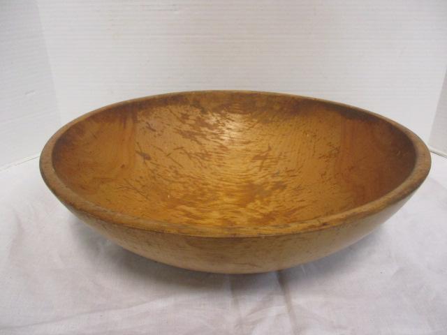 Vintage Rustic Wood Dough Bowl