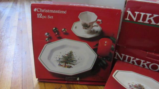 Vintage Nikko Christmastime with Green Hallmark in Original Boxes