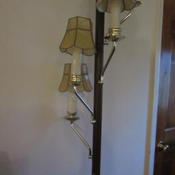 Midcentury 6 Lite Tension Pole Light with Capiz Shell Shades
