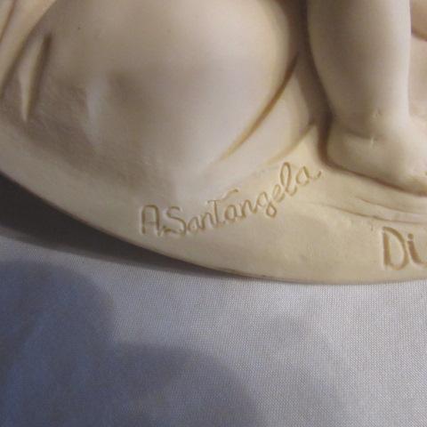 1979 Limited Edition "Madonna Serena" by Maestro A. Santangela Hand Cast Relief Plate