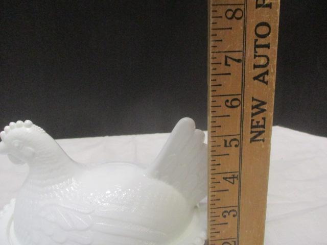 Milk Glass Hen on Nest