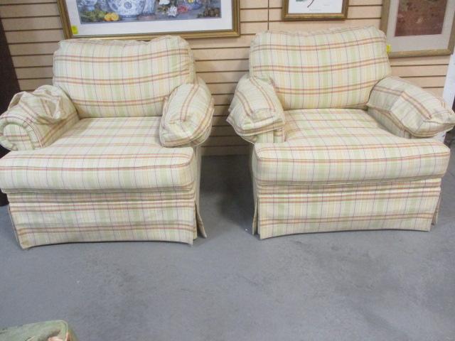 Haverty's (PR) Plaid Upholstered Chairs