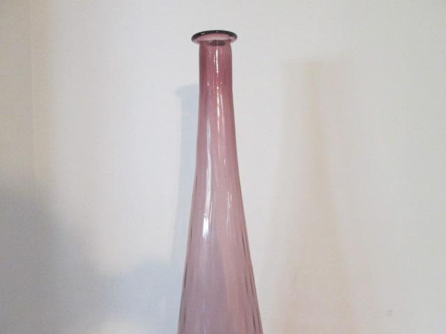 Tall Purple Glass Decanter Bottle with Stopper