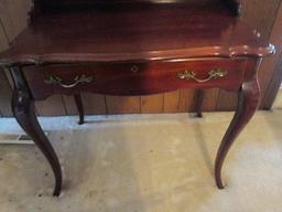 Queen Anne Style Writing Desk with Drawer and Chair