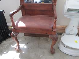 Pulaski Carved Wood Hall Tree Chair