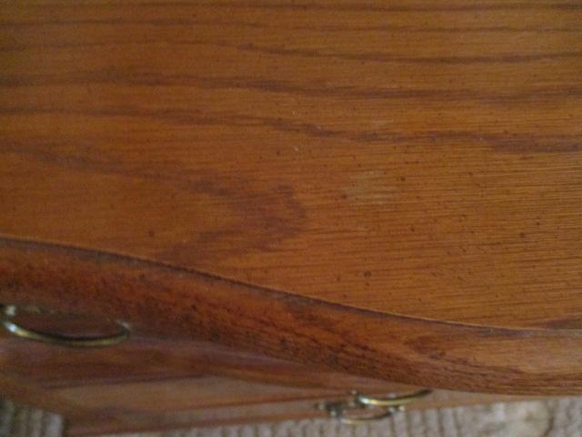 Pair of Athens Furniture Oak 2 Drawer Nightstands with Carved Shell Appliques