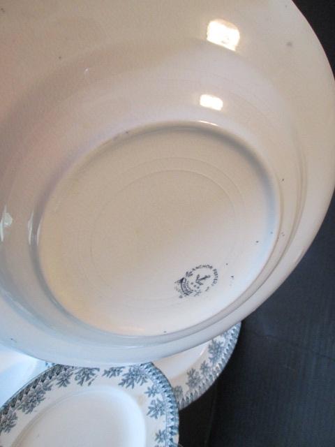 Six Anchor Pottery Semi-Porcelain Transferware Plates