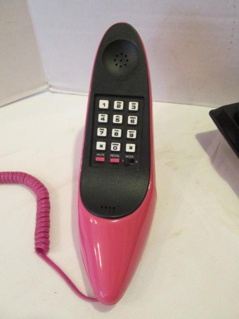 Novelty Columbia Tel-Com Pink Pump and Softel Landline Phones