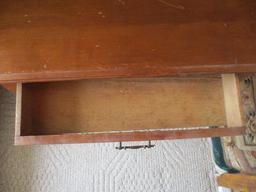 Vintage Maple Console Table with Drawer and Undershelf