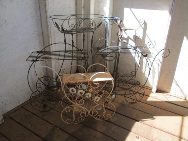 Six Metal Plant Stands