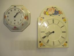 Porcelain Octagonal Bowl 8 Day Clock and Enamel Quartz Clock