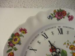 Two Round Porcelain Quartz Plate Clocks