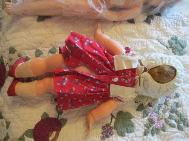 Two Ideal Tiny Kissy Dolls, 1971 Yawning John Doll and Two 1940's Ideal