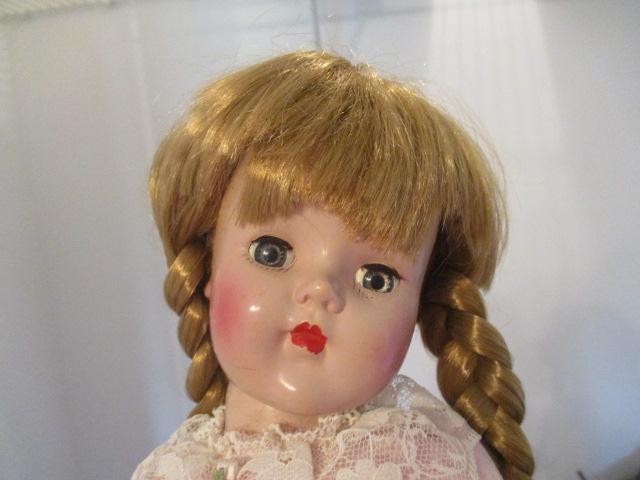 Two Vintage Composite Dolls and Two Hard Plastic Sleepy Eye Dolls