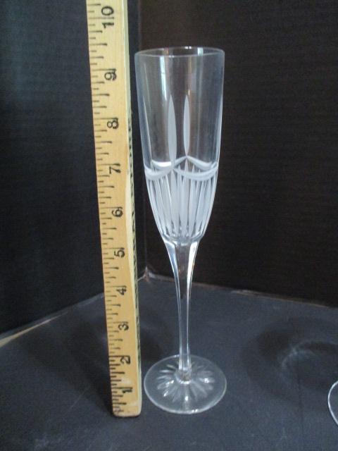 JG Durand "Radiance" Frosted Cut Crystal Stemware