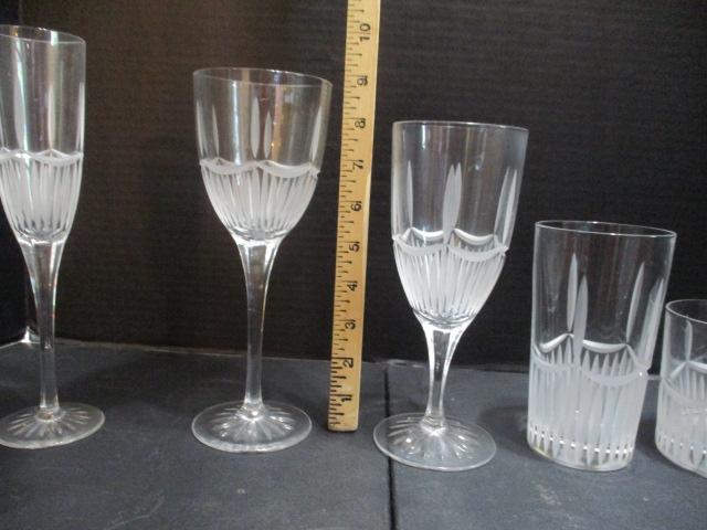 JG Durand "Radiance" Frosted Cut Crystal Stemware