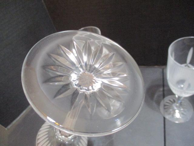 JG Durand "Radiance" Frosted Cut Crystal Stemware