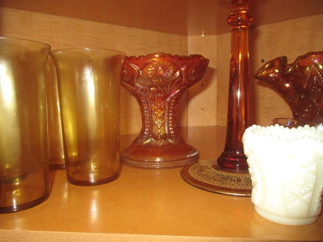 Large Collection of Vintage Glassware-Depression Glass Serving Trays, Carnival