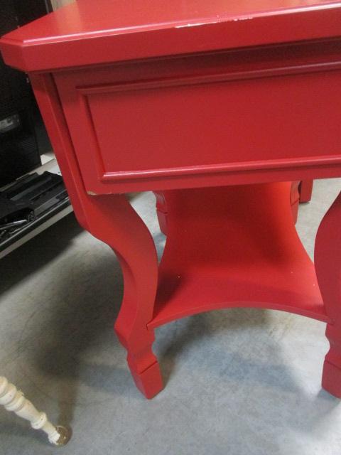 Safavieh Red Contemporary End Table w/Drawer & Shelf