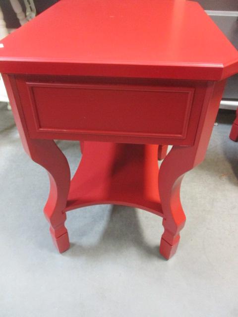 Safavieh Red Contemporary End Table w/Drawer & Shelf