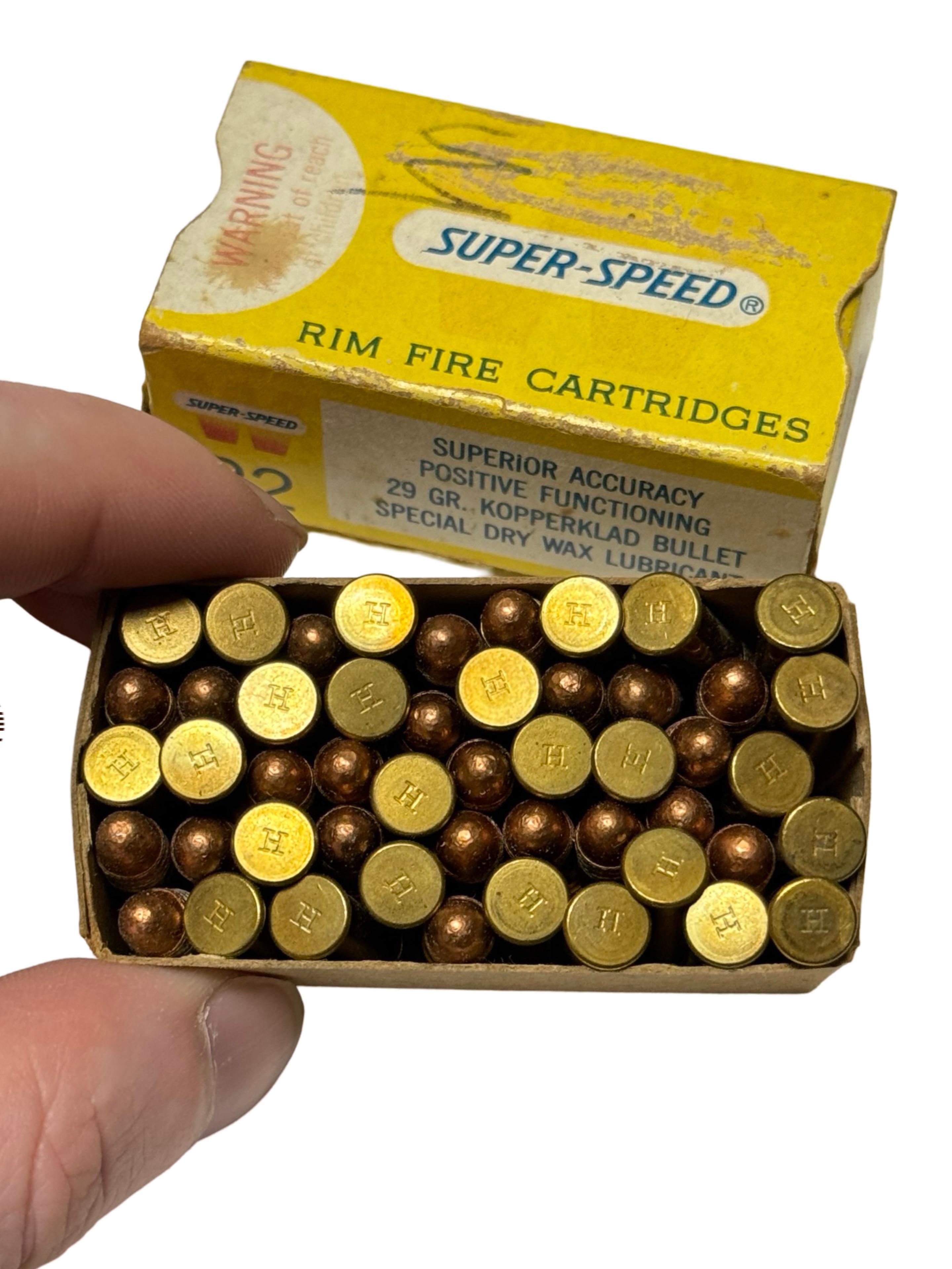 NIB 50rds. of Factory .22 LR 29gr. Kopperklad Bullet Winchester Super-Speed Ammunition