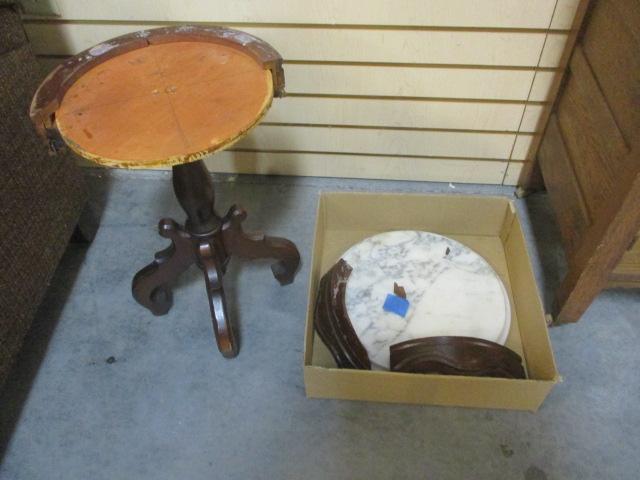 Round Occasional Table with Marble Top