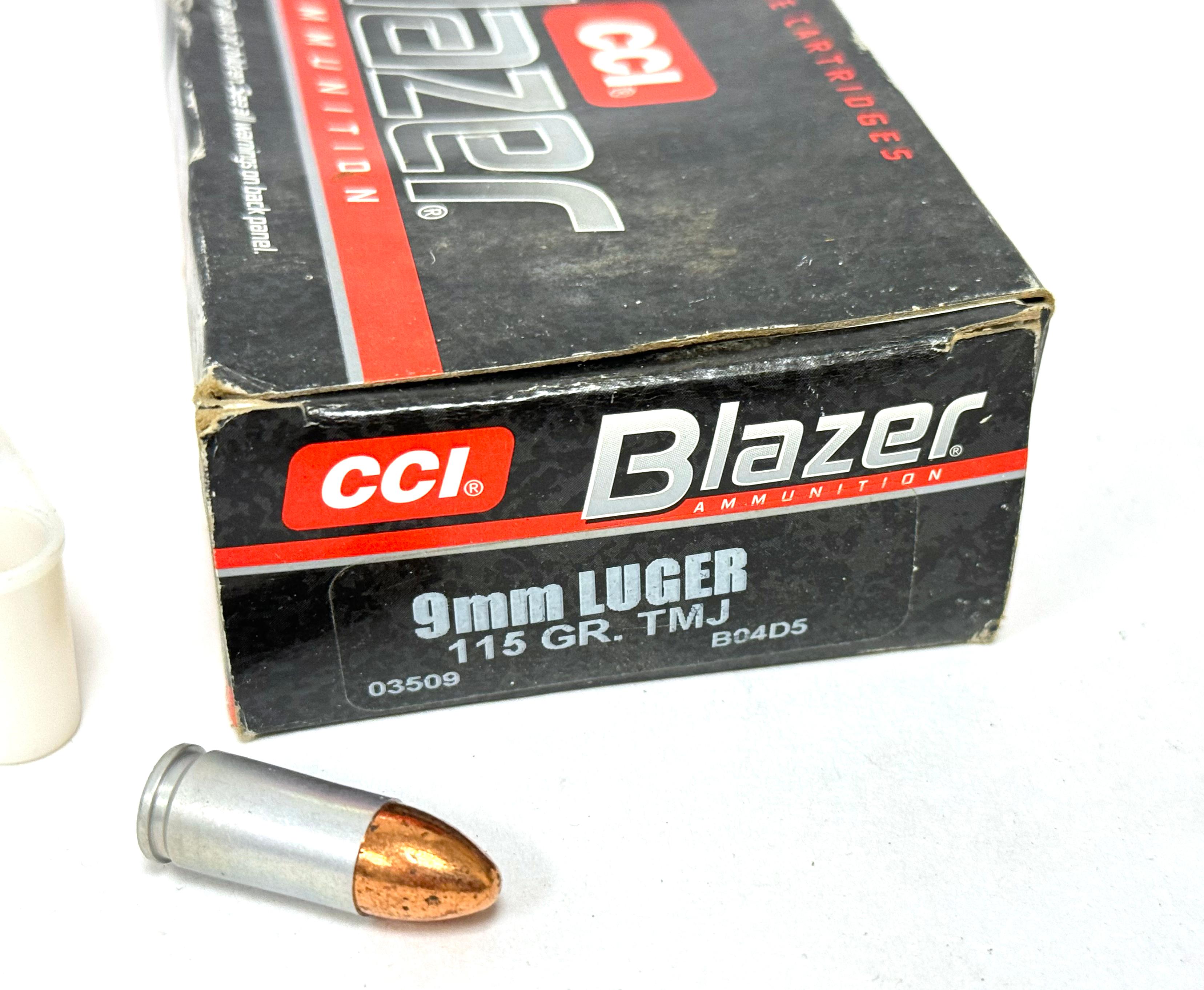 41rds. of 9mm Luger 115gr. TMJ CCI Blazer Ammunition