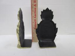 Pair of Virginia Metalcrafters "Newport" Pineapple Solid Brass Bookends