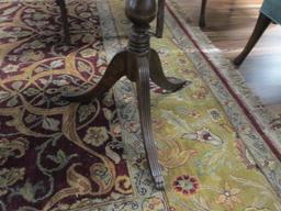 Vintage Round Drum Table with Brass Claw Feet