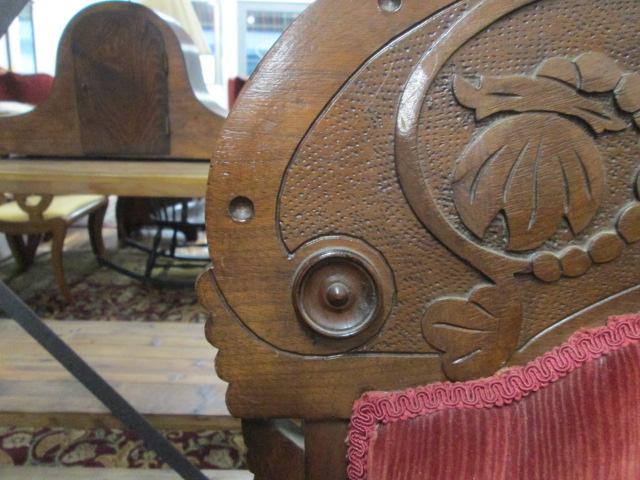 Antique Victorian Walnut Parlor Arm Chair