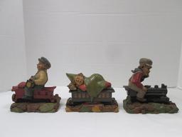 1986 Tom Clark Signed "Chief", 1993 "Bertha" and 1986 "Cab" Gnomes