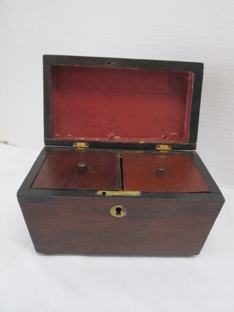 Antique Rosewood Tea Caddy