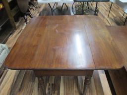 Antique Mahogany Drop Leaf Table with Drawer