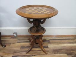 Unique Victorian Eastlake Round Game Table