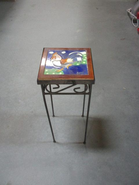 Tile Top Metal Plant Stand