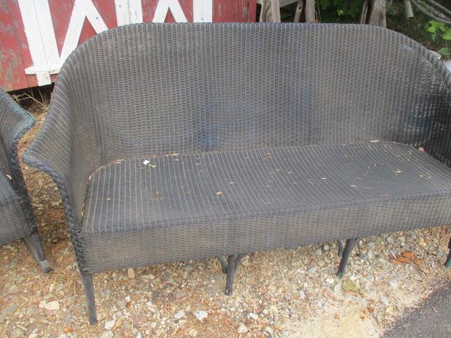 Aluminum Frame Wicker Sofa