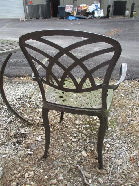 Aluminum Armchair and Bistro Umbrella Table