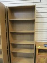 Composite Wood 5-Shelf Bookcase with 4 Adjustable Shelves