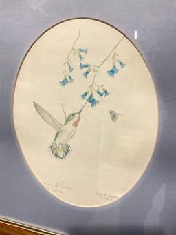 James D Townsend had signed 207/500 Ltd Ed print of a hummingbird in frame