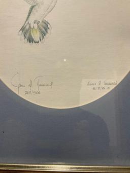 James D Townsend had signed 207/500 Ltd Ed print of a hummingbird in frame