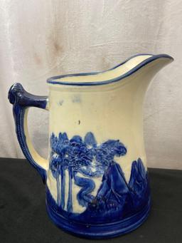 Sleepy Eye Cobalt Blue & White Unmarked Stoneware pitcher