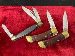 Trio of Craftsman Pocket Folding Knives, 1x Three Blade Stockman #95203 & 2x #95231 Lockback